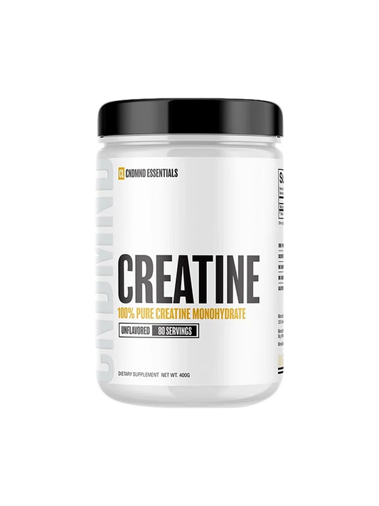 Creatine supplement container displayed against a clean white background, emphasizing its simplicity and effectiveness.