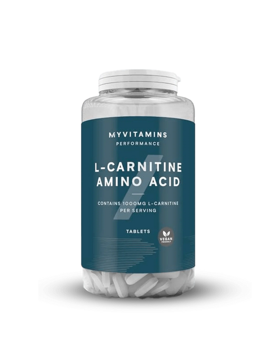 L-carnitine amino acid supplement in a sleek container, promoting energy and metabolism support for fitness enthusiasts.