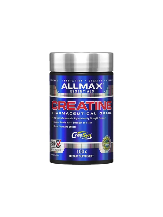 Allmax Essentials Creatine supplement container on a white background