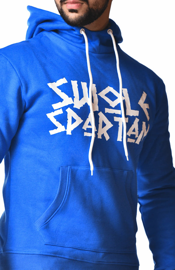 Classic Swole Spartan Fleece Hoodie – Blue | Premium Comfort & Athletic Fit