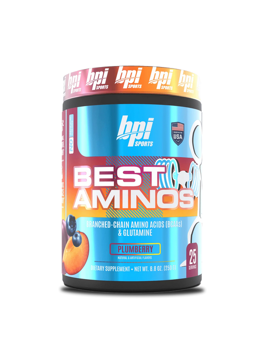  A vibrant amino powder container, showcasing its appealing flavor and health benefits for fitness enthusiasts.