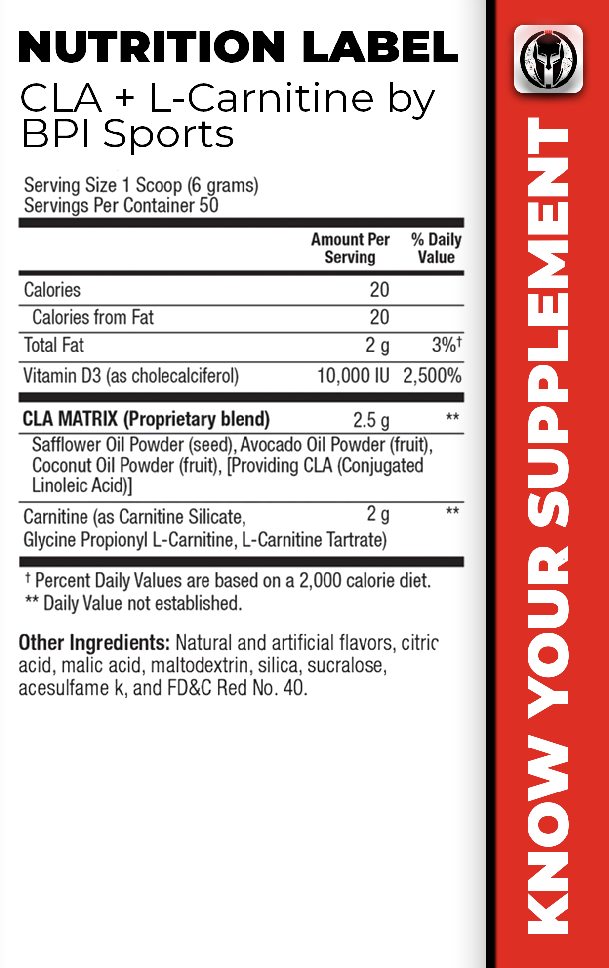 CLA + Carnitine by BPI Sports Swole Spartan