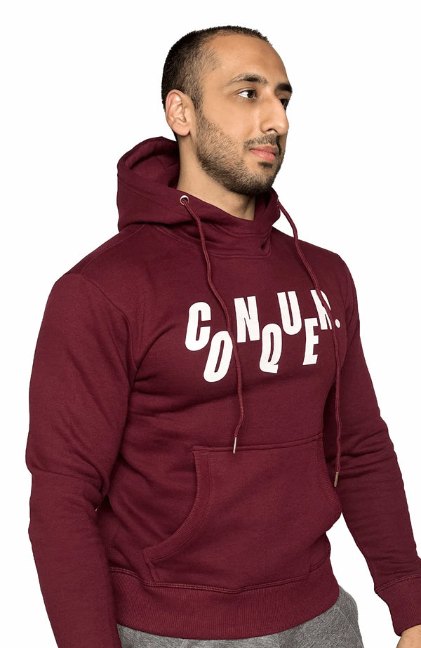 Conquer Fleece Hoodie – Cherry – Premium Comfort & Performance for Active Wear