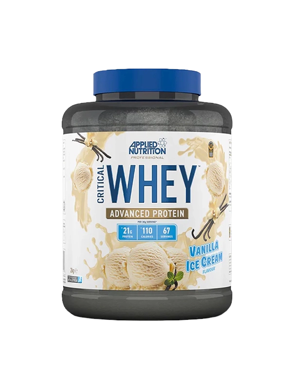 A container of whey advanced protein blend, showcasing its rich texture and nutritional benefits for fitness enthusiasts.