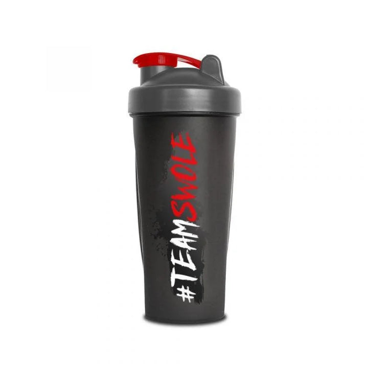 Dark Grey Shaker Bottle by Swole Spartan with Spring Ball Whisk