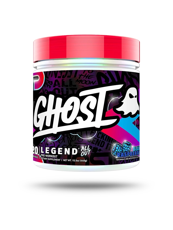 Ghost Legend All Out supplement container on a white background