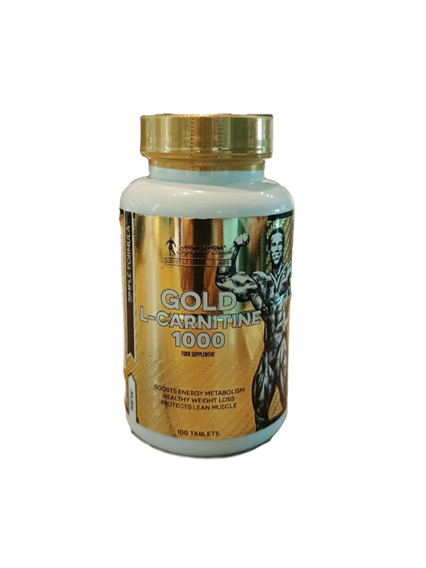 Gold L-Carnitine 1000 supplement bottle on a white background