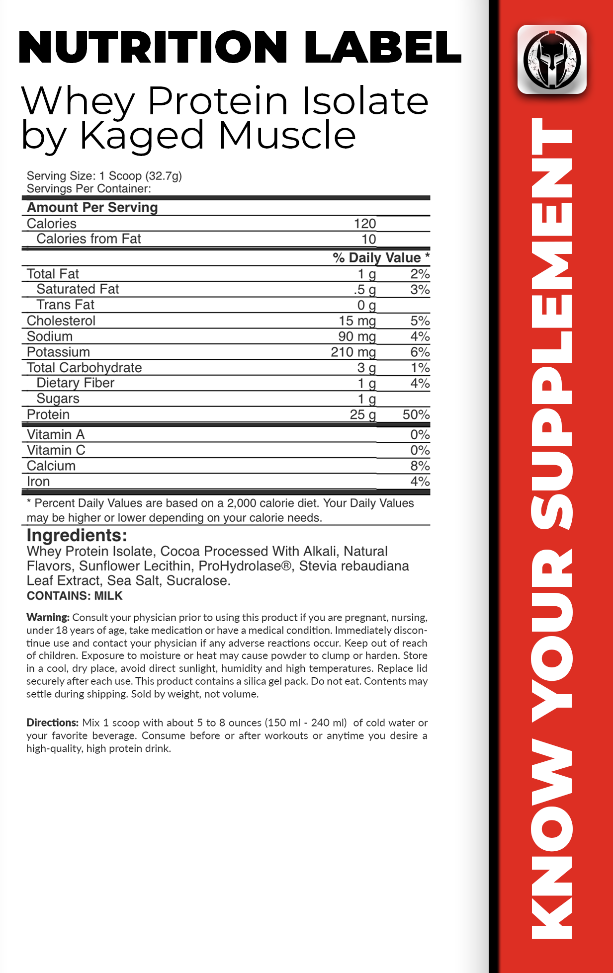 MicroPure Whey Protein Isolate by Kaged Muscle Swole Spartan