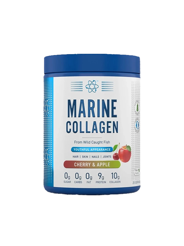 Scoop of Marine Collagen Powder being mixed in water