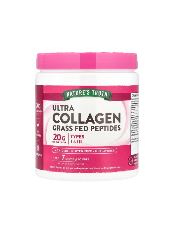  Nature’s Truth Collagen Powder Type 1 & 3 – 20,000 mg Peptides, 1 lb container