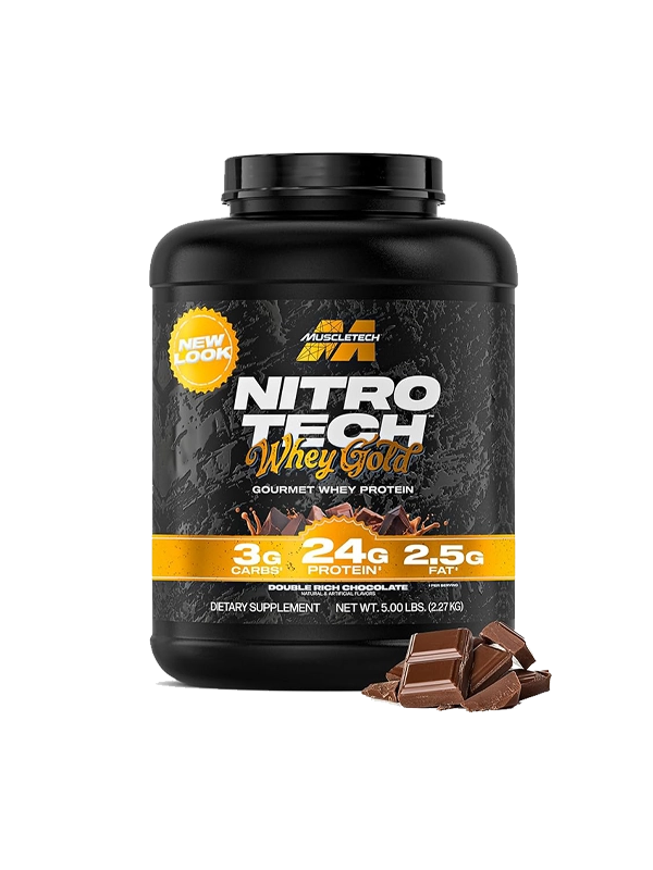 Serving scoop with Nitro-Tech whey protein powder