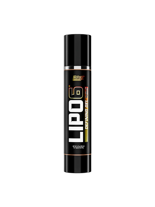 Lipo 6 bodybuilding supplement bottle on a white background