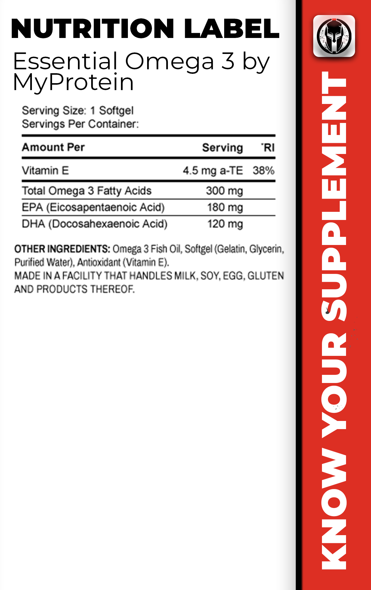 Essential Omega 3 by MyProtein Swole Spartan