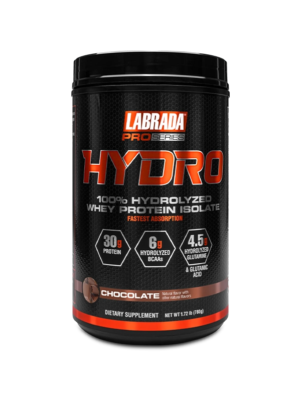 Labrada Hydro protein supplement container on a white background