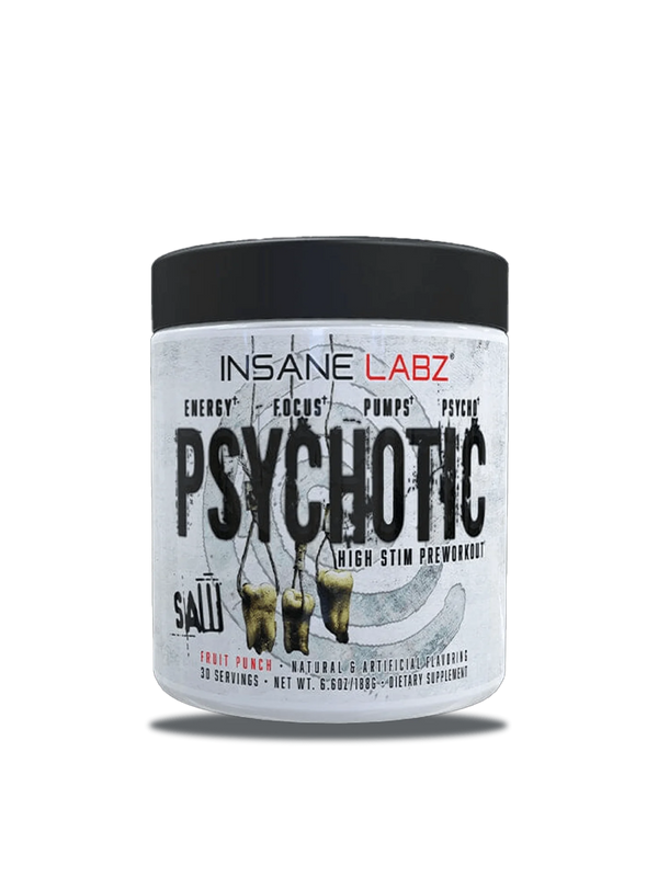  A container of Insane Labs Psychoic Salt, showcasing its vibrant packaging and bold branding for a unique flavor experience.