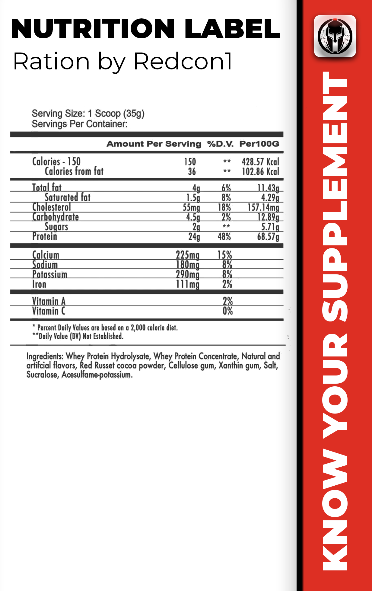 Ration Whey Protein by Redcon1 Swole Spartan