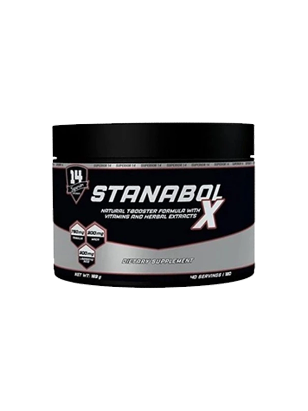 Stanabol X supplement container on a white background