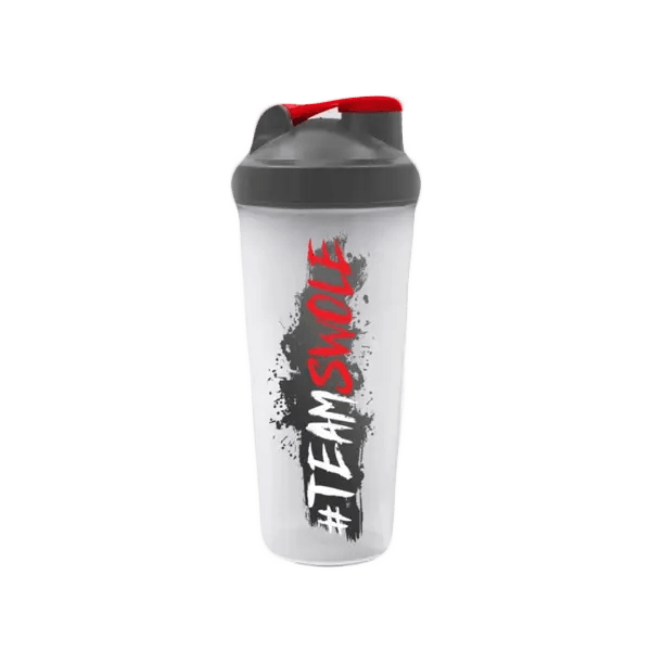 Transparent Shaker Bottle by Swole Spartan with Spring Ball Whisk