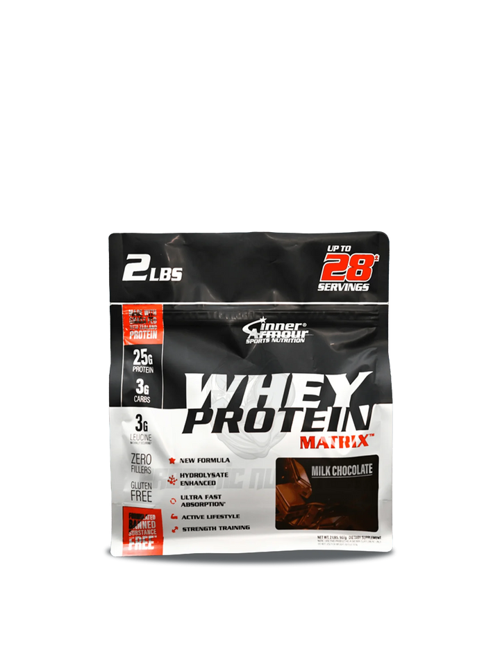 A 2kg container of chocolate whey protein powder, showcasing its rich color and texture, ideal for fitness enthusiasts.