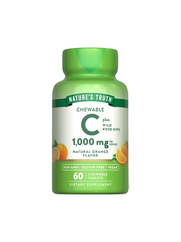 Nature's Truth C vitamin supplement bottle on a white background