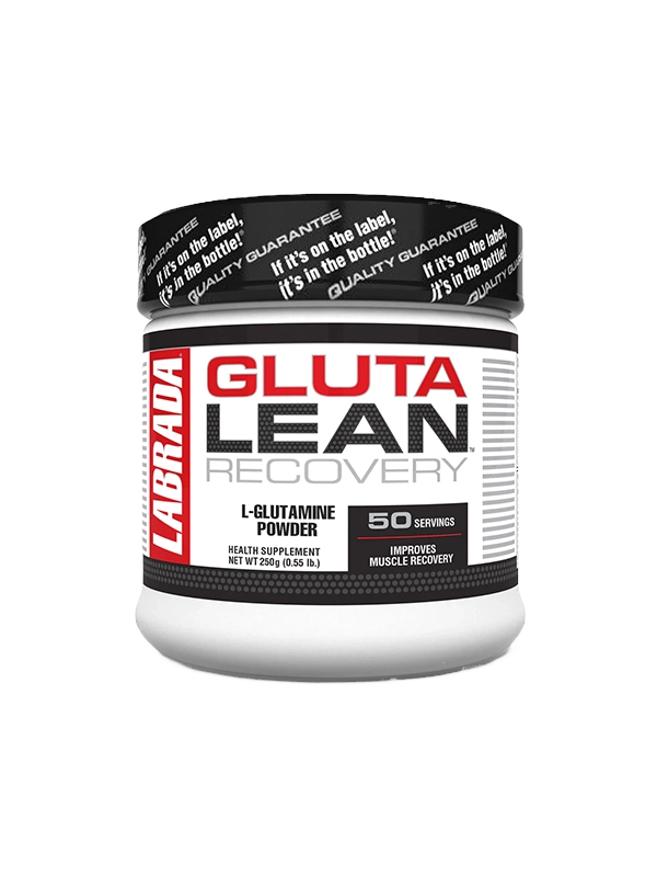 Labrada Gluta Lean Recovery supplement container on a white background