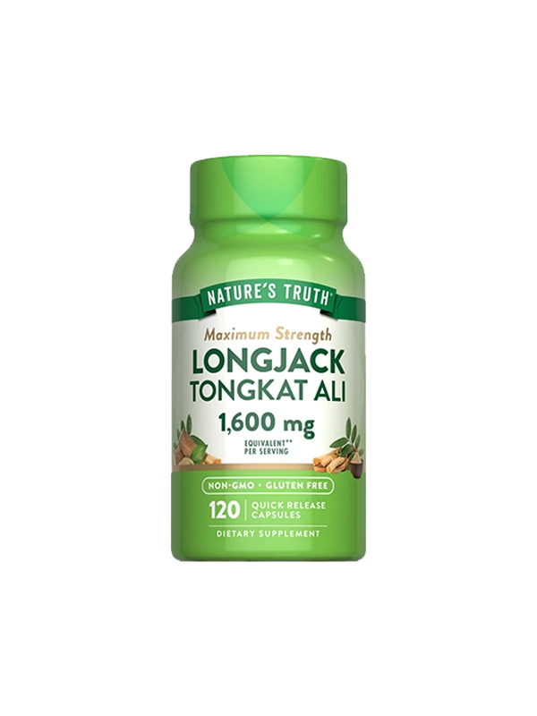 Nature's Truth Longjack Tongkat Ali supplement bottle on a white background